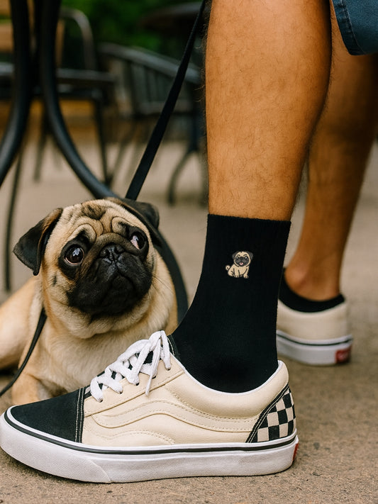 Pup Culture Dog Embroidered Cotton Socks