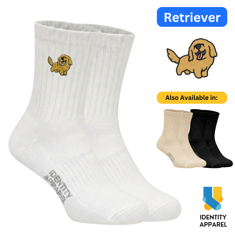 Golden Retriever Embroidered Cotton Socks for Dog Lovers | Pup Culture Collection