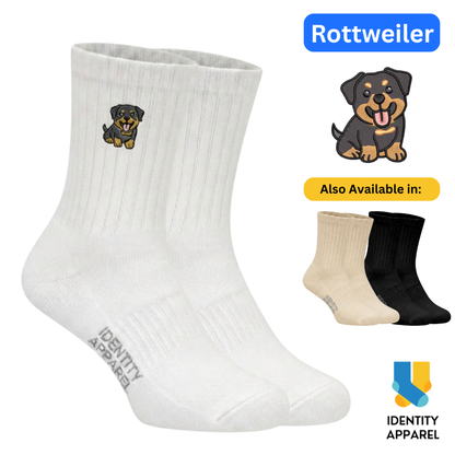 Rottweiler Embroidered Cotton Socks for Dog Lovers | Pup Culture Collection