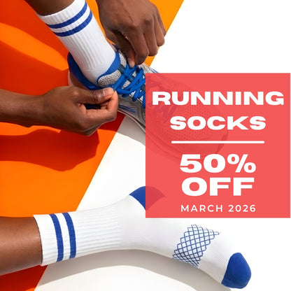 Running Socks 50% OFF April 2026 SALE Quarter-Length Nylon Running Socks with Cushioned Sole & Arch Support