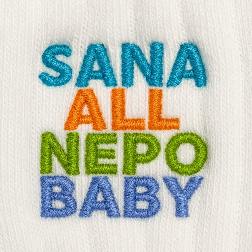 SANA ALL NEPO BABY - Limited Edition Embroidered Statement Socks