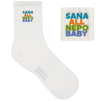 SANA ALL NEPO BABY - Limited Edition Embroidered Statement Socks