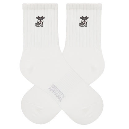 Schnauzer Embroidered Cotton Socks for Dog Lovers | Pup Culture Collection