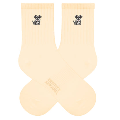 Schnauzer Embroidered Cotton Socks for Dog Lovers | Pup Culture Collection