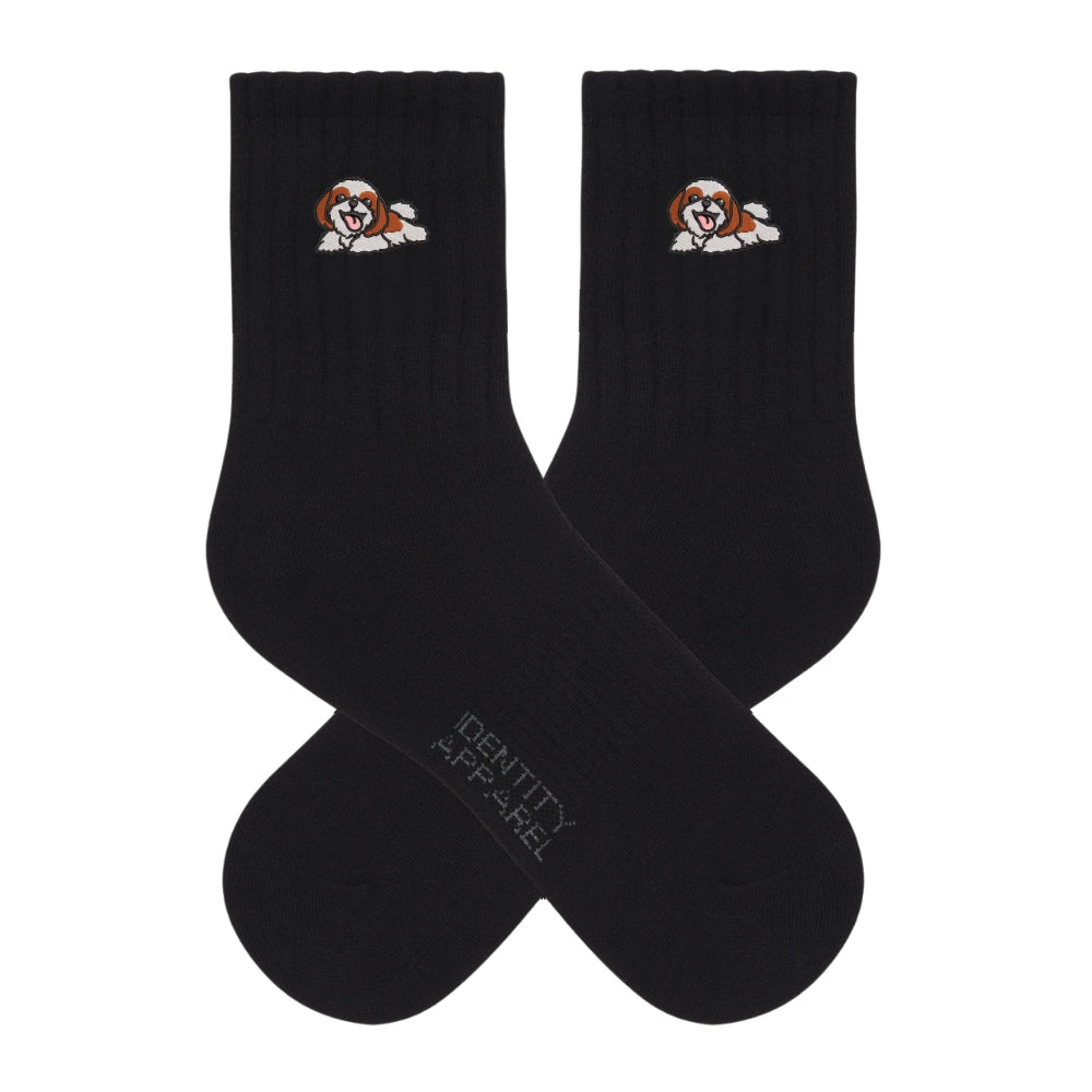Shih Tzu Embroidered Cotton Socks for Dog Lovers | Pup Culture Collection