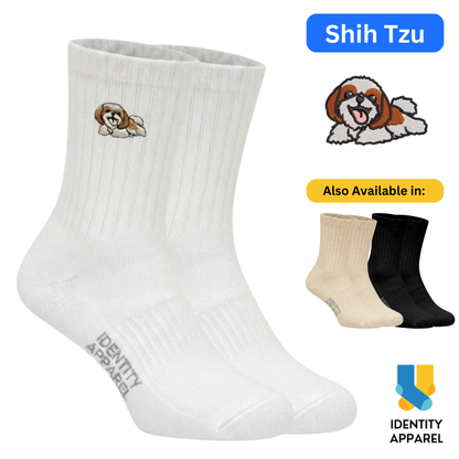 Shih Tzu Embroidered Cotton Socks for Dog Lovers | Pup Culture Collection