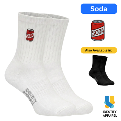 Soda Can Embroidered Basic Cotton Socks
