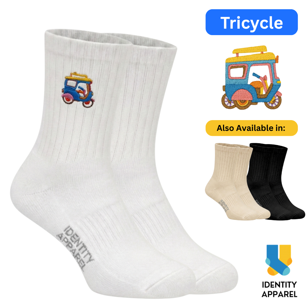 Tricycle Embroidered Cotton Socks | Medyas ng Bayan Collection