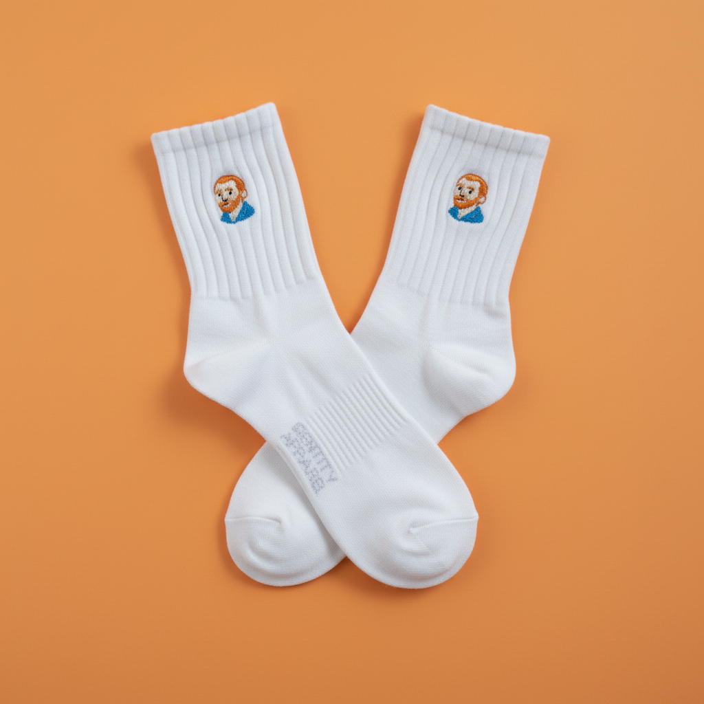 Van Gogh Self Portrait Embroidered Cotton Socks | Art Gallery Collection