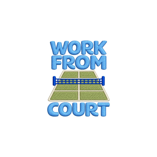 Work from Court embroidery design from the Dink Pa More pickleball collection by IDENTITY Apparel