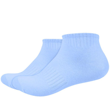 IDENTITY Apparel Unisex Colored Ankle Length Low Cut Cotton Socks with Striped Ribbing and Arch Support