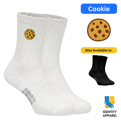 Cookie Embroidered Basic Cotton Socks