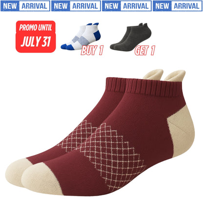 Low Cut Ankle Length Running Sports Socks w/ Double Padded Cushioned Sole and Beehive Arch Compression Support