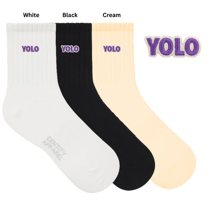 Millennial Slang Embroidered Premium Cotton Statement Socks | IDENTITY Apparel