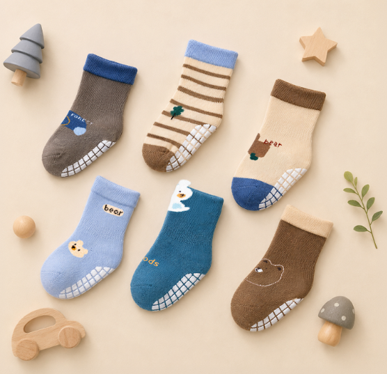 Toddler Non-Slip Grip Socks | Printed and Colorful Anti-Slip Socks for Boys & Girls