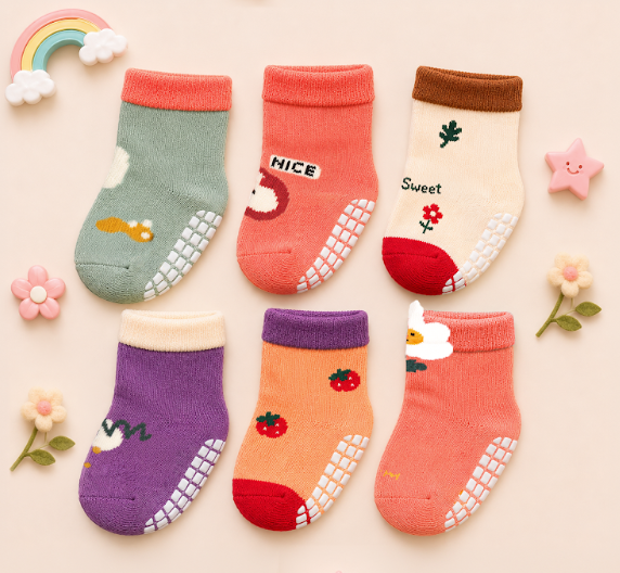 Toddler Non-Slip Grip Socks | Printed and Colorful Anti-Slip Socks for Boys & Girls