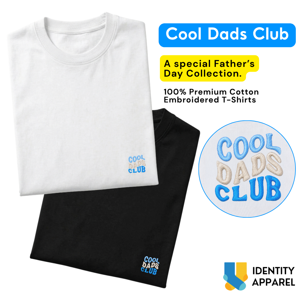 Cool Dads Club Embroidered Premium Cotton T-Shirt | Fathers Day Special