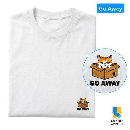 Cattitude Collection Go Away Embroidered Premium Cotton T-Shirt | IDENTITY Apparel