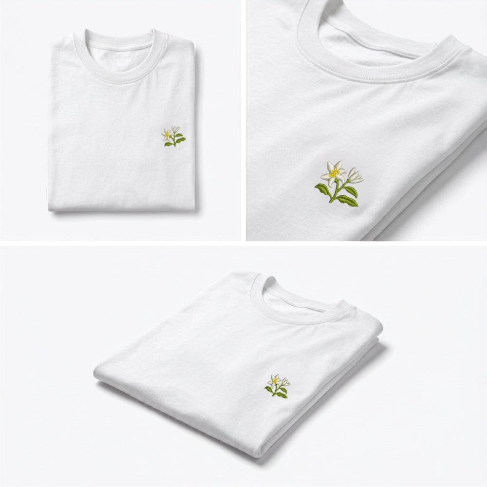 Sampaguita Embroidered Premium Cotton Unisex T-Shirt | Floral Collection IDENTITY Apparel
