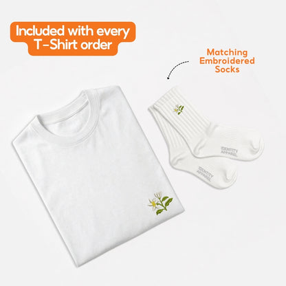 Sampaguita Embroidered Premium Cotton Unisex T-Shirt | Floral Collection IDENTITY Apparel