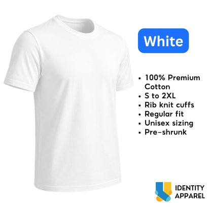 White Premium Cotton Unisex T-Shirt | Basic Tees IDENTITY Apparel
