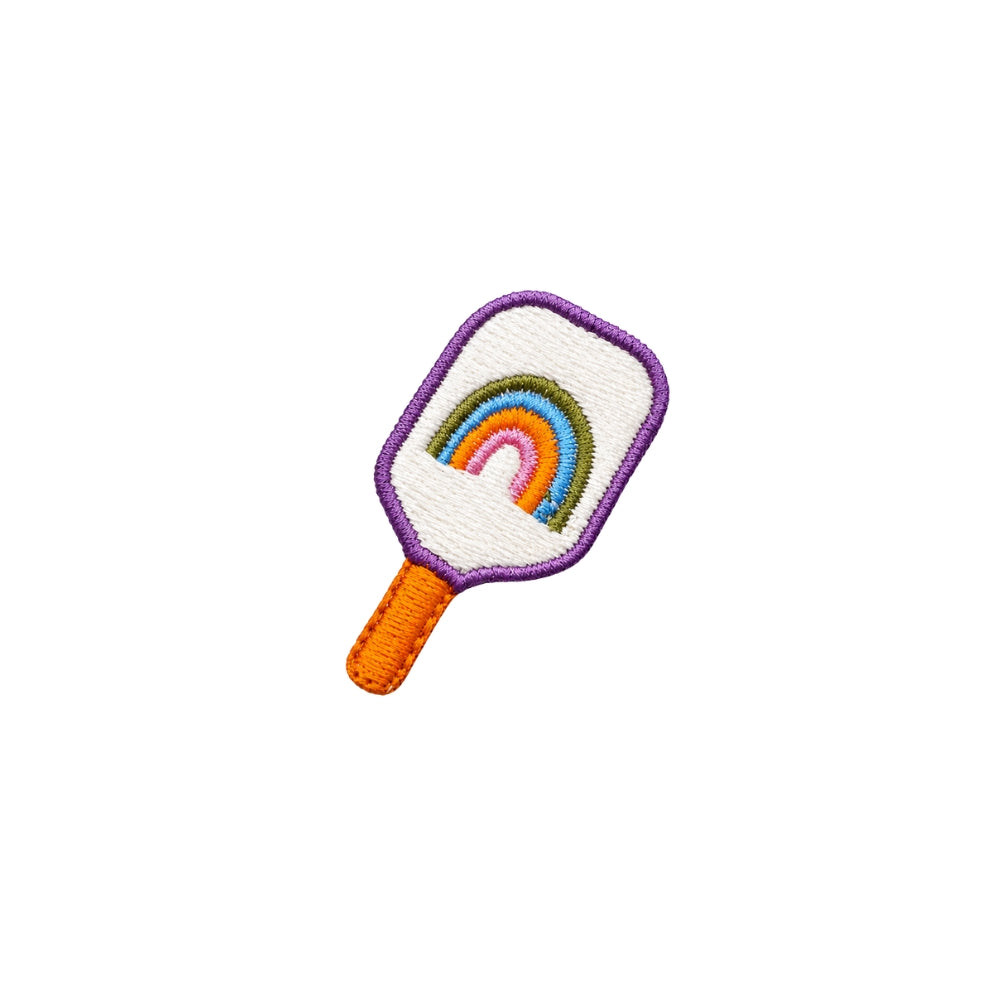 Rainbow pickleball embroidered cotton socks