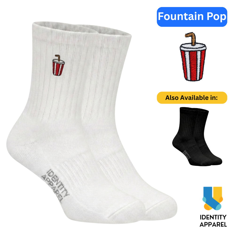 Fountain Pop Embroidered Basic Cotton Socks
