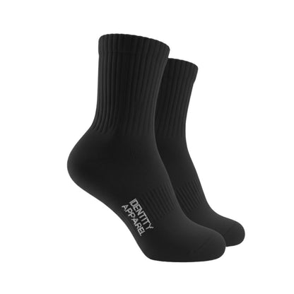 IDENTITY Apparel Basic Plain Mid Cut Quarter Length Double Padded Towel Cotton Socks w/ Ribbed Leg and Foot Arch Support
