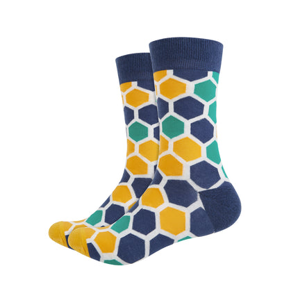 Beehive Printed Crew Length Socks - IDENTITY Apparel Shop