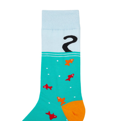 Gone Fishin' Printed Crew Length Socks - IDENTITY Apparel Shop