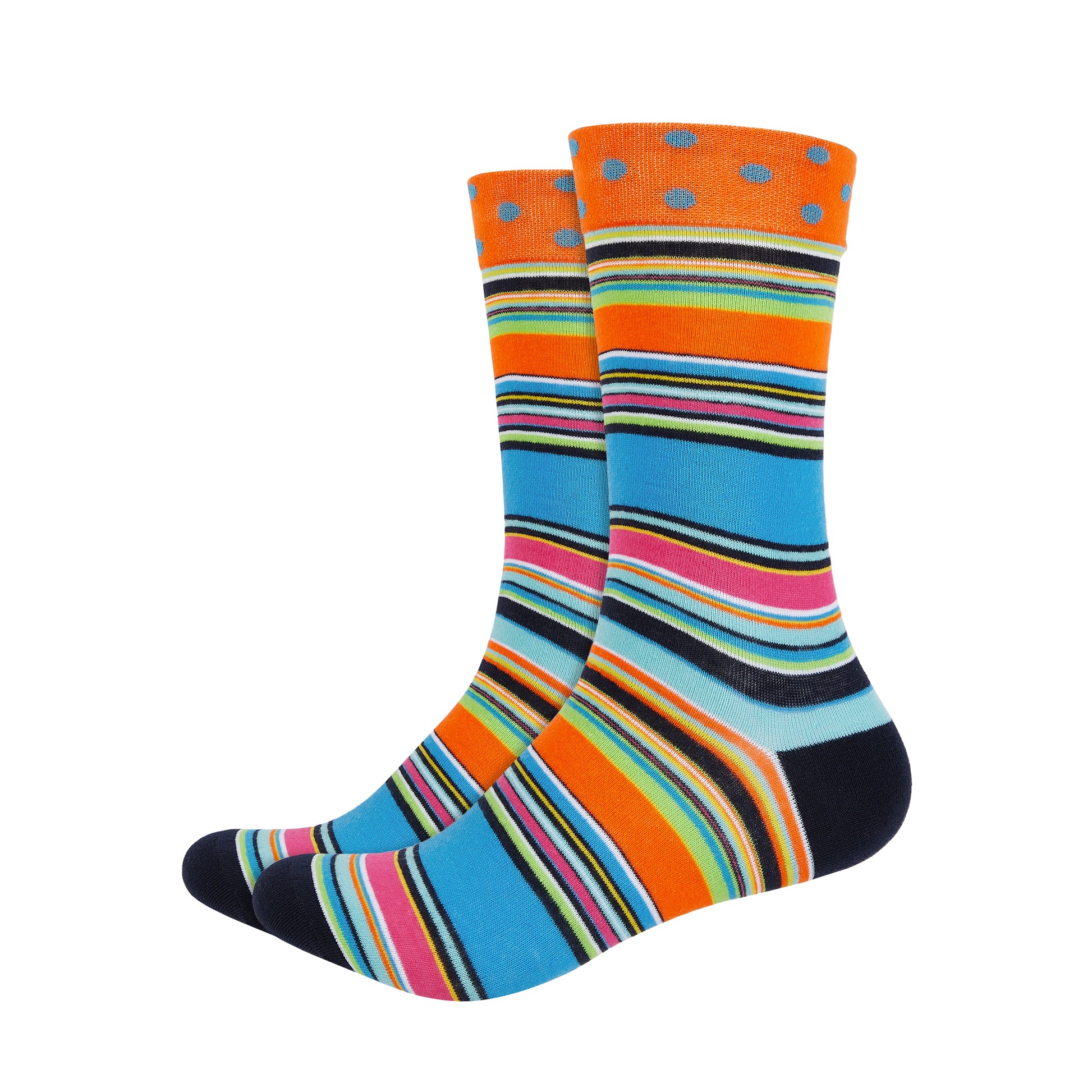 Rainbow Stripes Printed Crew Length Socks - IDENTITY Apparel Shop