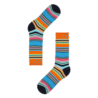 Rainbow Stripes Printed Crew Length Socks - IDENTITY Apparel Shop