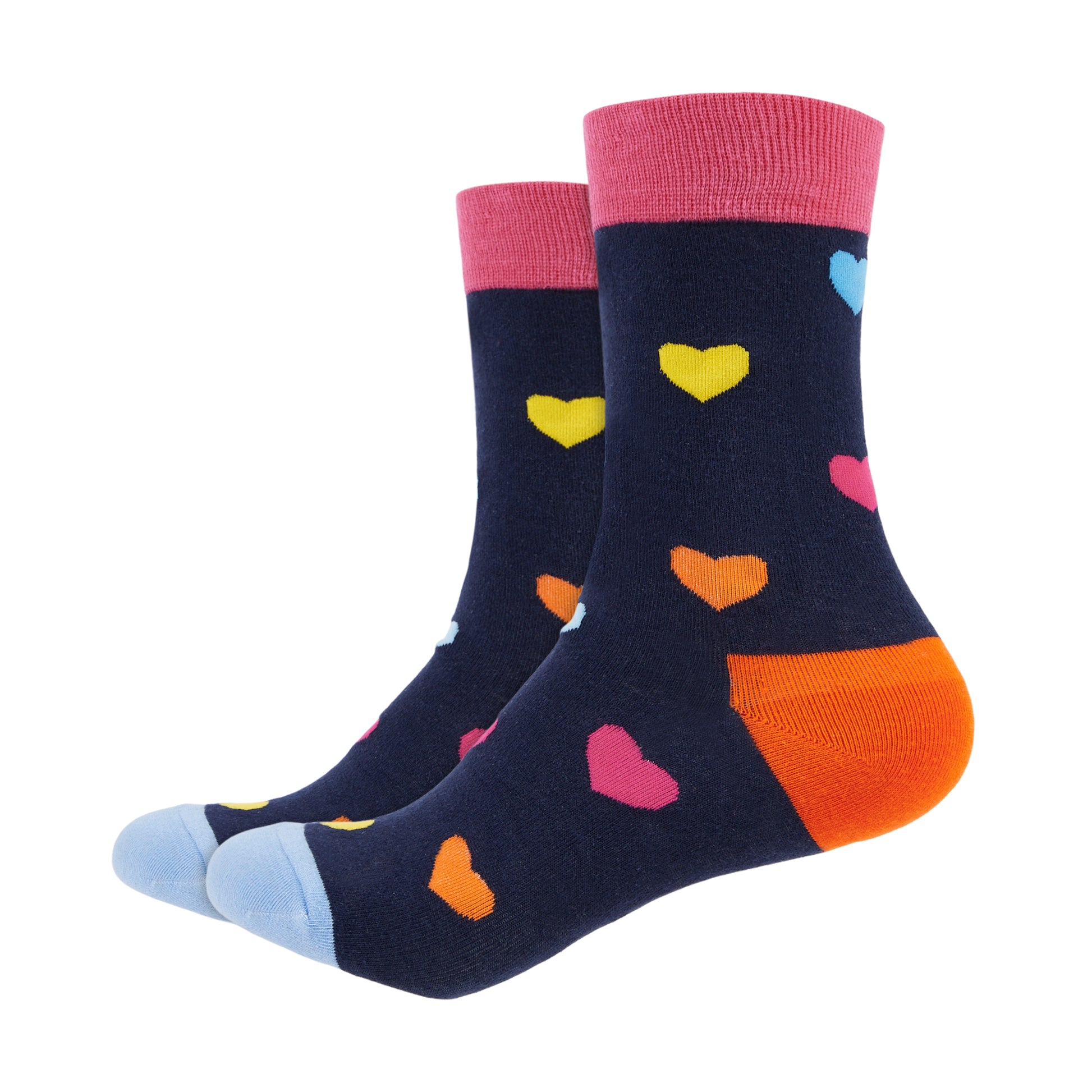 Hearts Printed Crew Length Socks - IDENTITY Apparel Shop