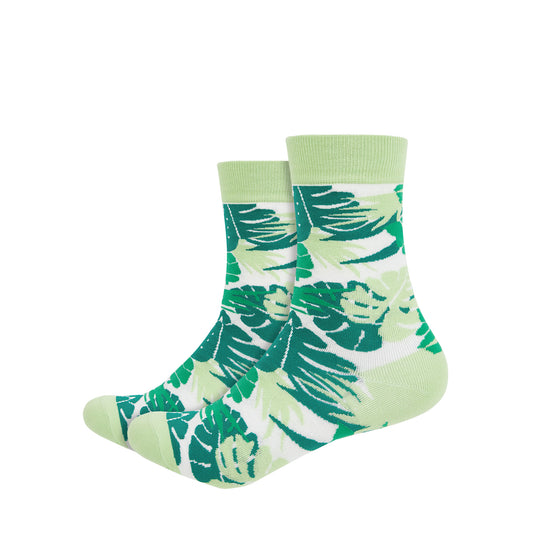 Leaves Printed Quarter Length Socks - IDENTITY Apparel Shop