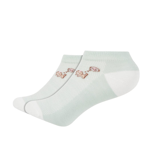 IDENTITY Ladies Mint Green Ankle Length Socks with Cat Pixel Print - IDENTITY Apparel Shop