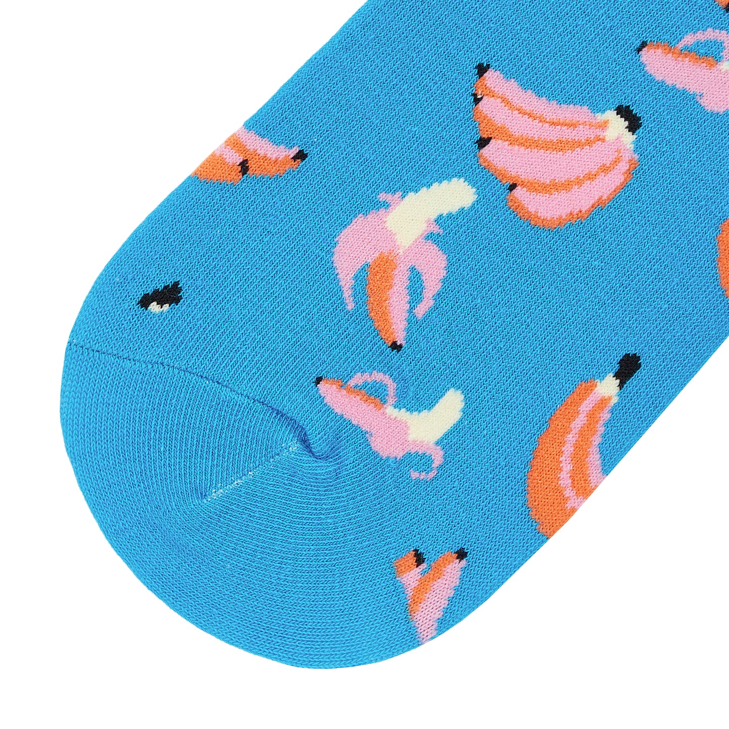 Pink Banana Printed Mid-Calf Length Socks - IDENTITY Apparel Shop