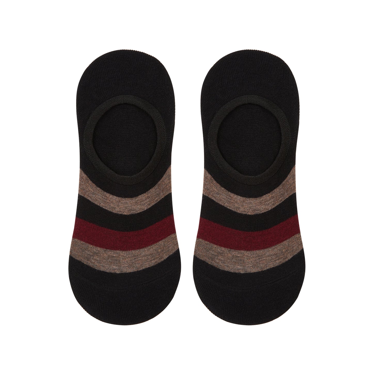 Men's Two-Tone Colored Striped Invisible Foot Socks - IDENTITY Apparel Shop