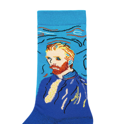 Van Gogh Self Portrait Printed Quarter Length Socks - IDENTITY Apparel Shop