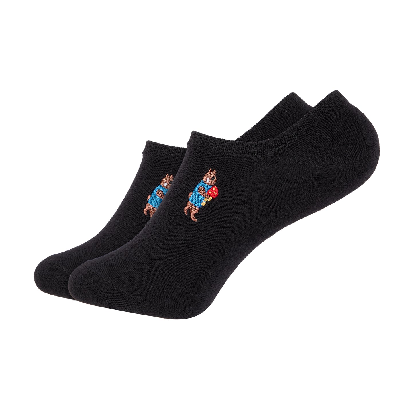 Women's Colored Plain Invisible Foot Socks with Animal Patch - IDENTITY Apparel Shop