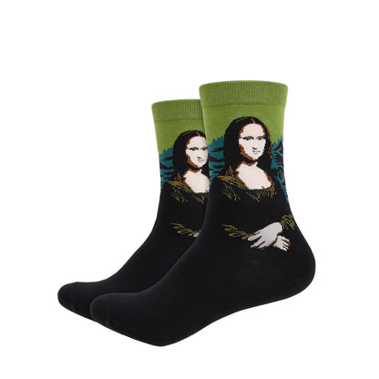 Da Vinci's Mona Lisa Printed Quarter Length Socks - IDENTITY Apparel Shop