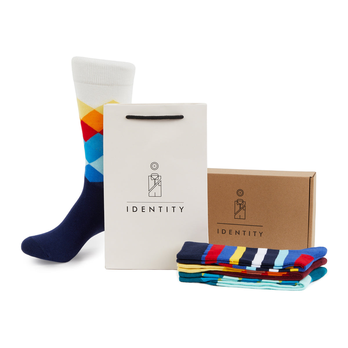 IDENTITY - Argyle Box of Socks Gift Set - 6 Pairs - IDENTITY Apparel Shop