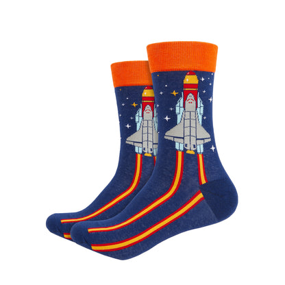 Blast Off Printed Crew Length Socks - IDENTITY Apparel Shop