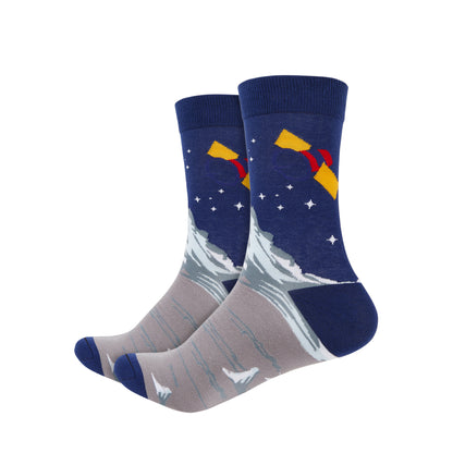 Mountain Peak Printed Crew Length Socks - IDENTITY Apparel Shop