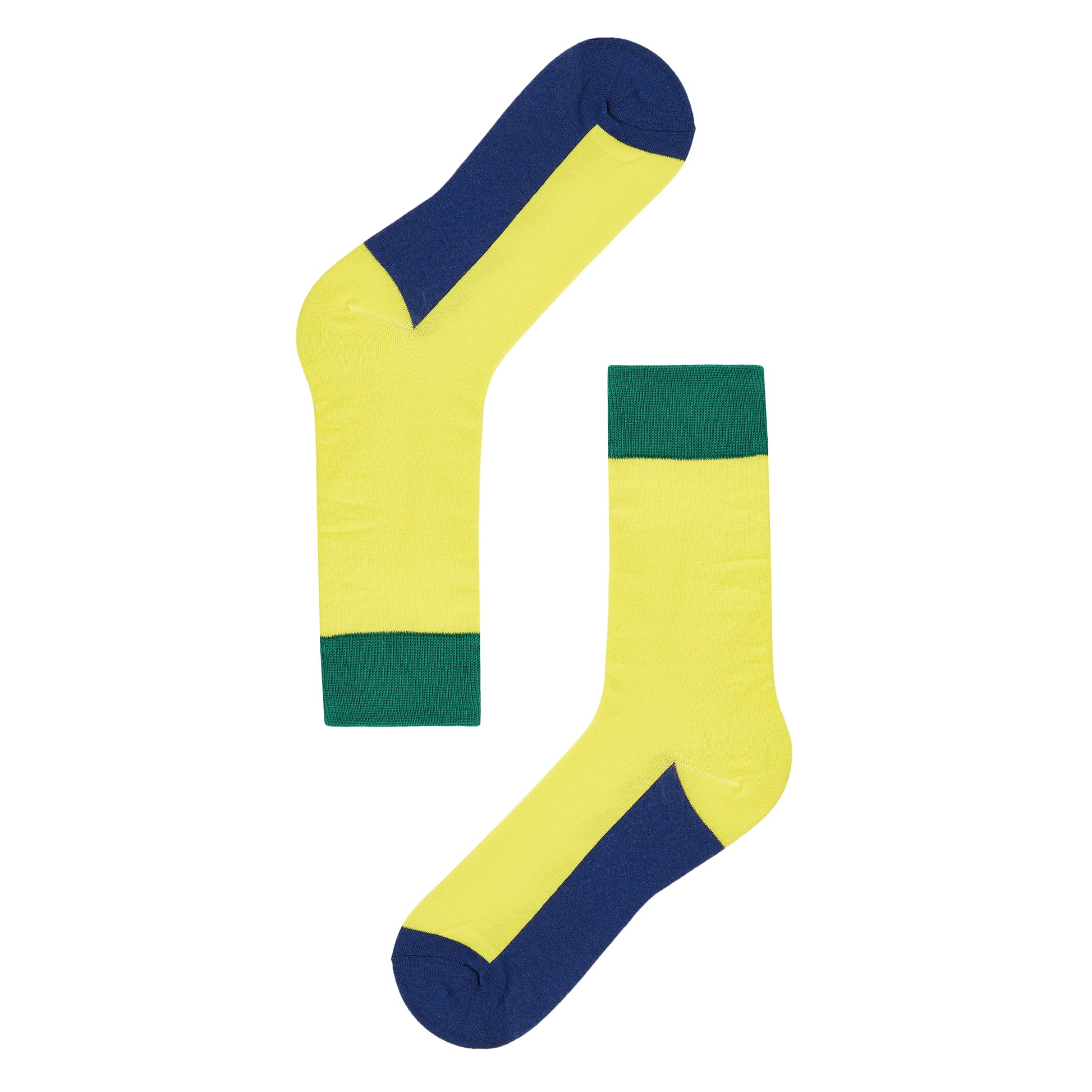 Yellow Printed Crew Length Socks - IDENTITY Apparel Shop