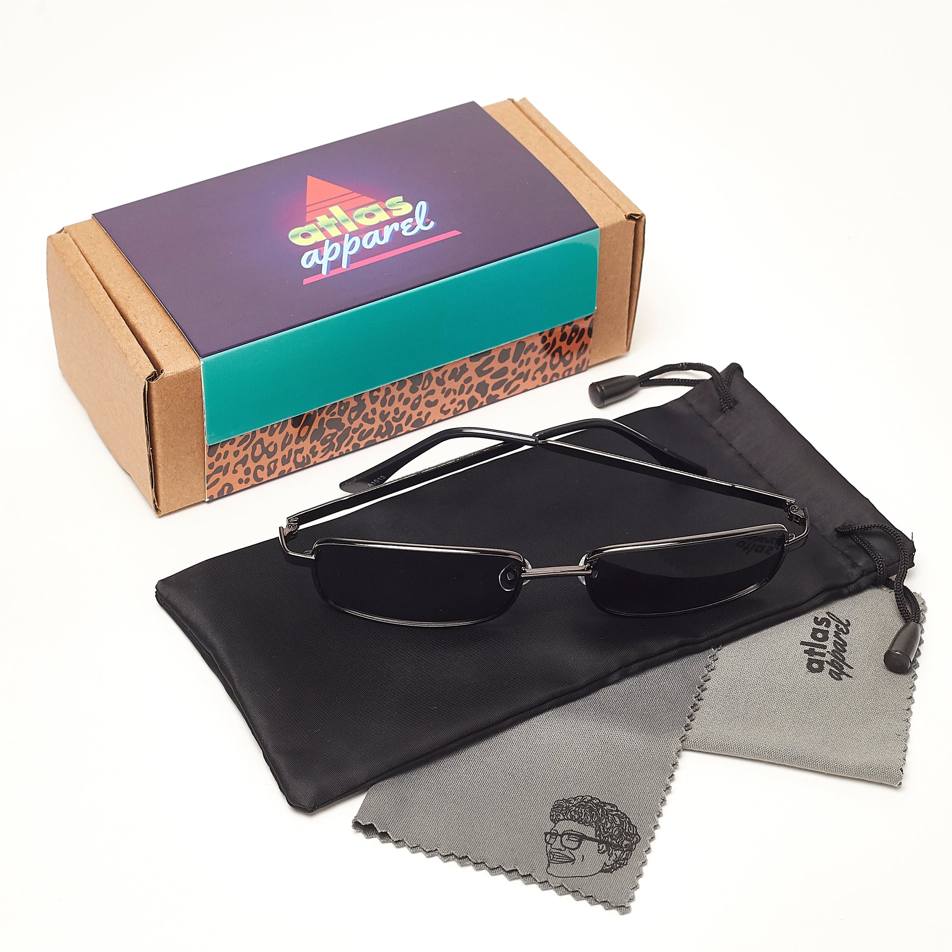 COLE (Size 53) UV-Protected Mens Polarized Rectangular Sunglasses (Narrow Fit) - IDENTITY Apparel Shop