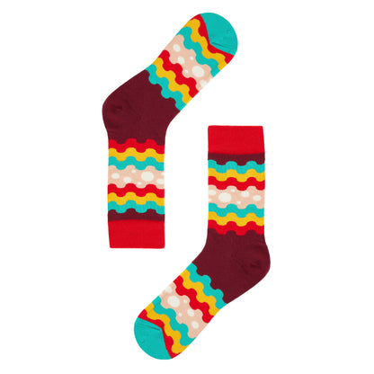 Squiggly Printed Crew Length Socks - IDENTITY Apparel Shop
