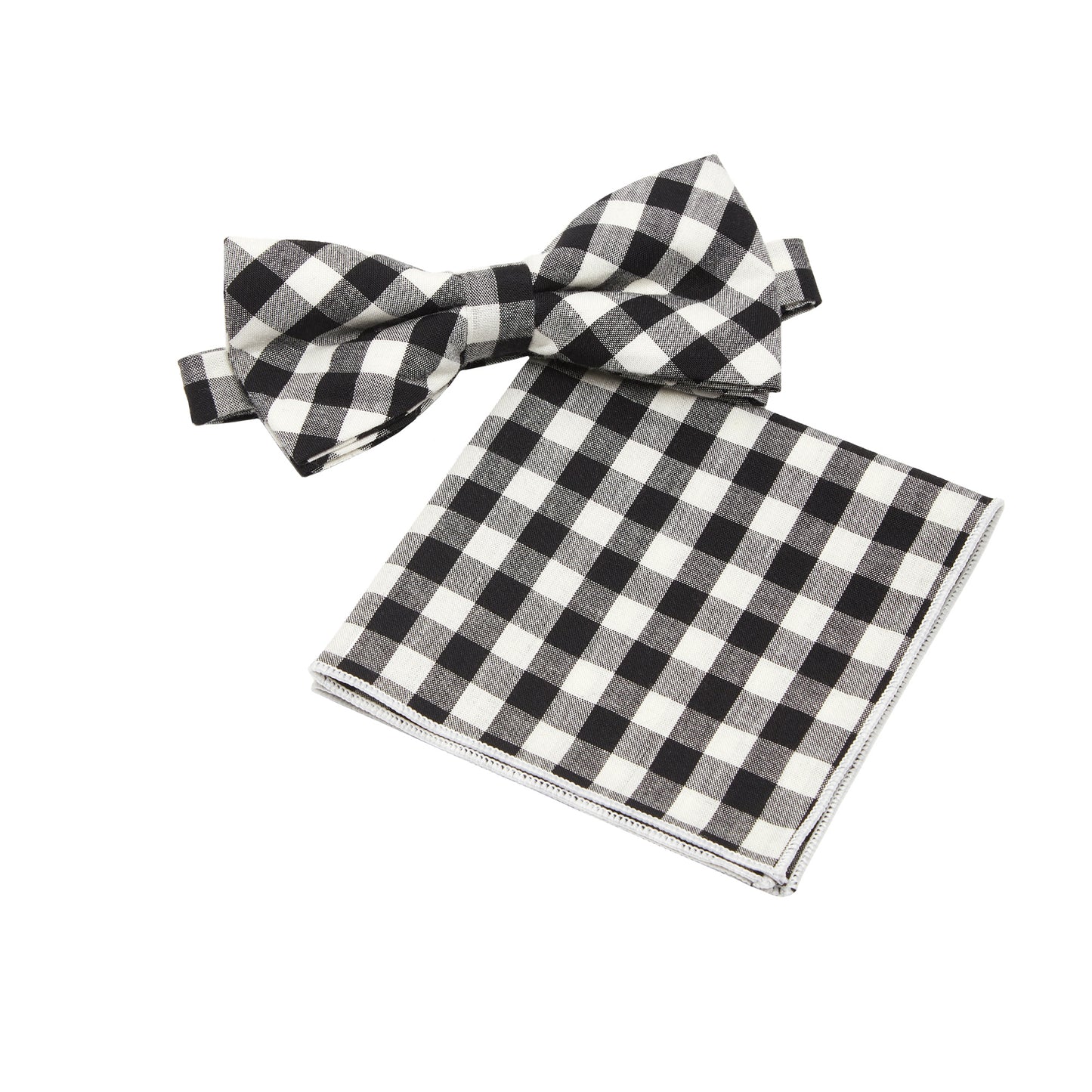 ID-CBT-30 IDENTITY Mens Cotton Bowtie and Pocket Square Set - IDENTITY Apparel Shop