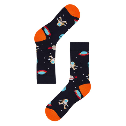 Space Retro Printed Crew Length Socks