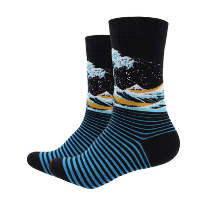 The Wave Printed Crew Length Socks - IDENTITY Apparel Shop
