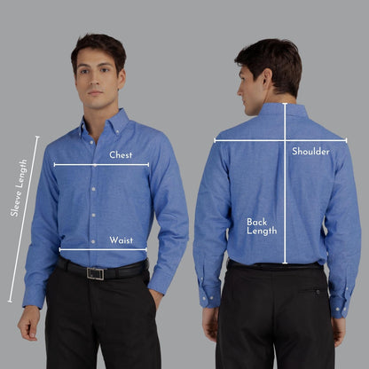 Mens REGULAR FIT Oxford Series Button Down Long Sleeve LIGHT BLUE Shirt - IDENTITY Apparel Shop